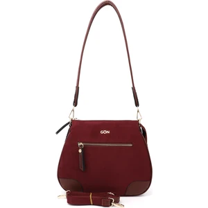 Kadın Bordo Süet  Uzun Askılı Omuz Çantası