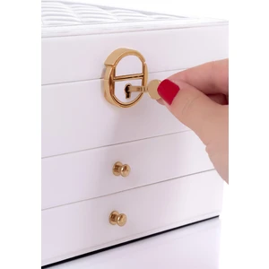 Modern 2 Çekmeceli Takı Mücevher Kutusu Organizer Düzenleyici Beyaz 13 x 23 x 10 cm