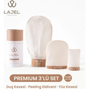 Premium Duş ve Yüz Kesesi Seti Organik Floş İpek Peeling Eldiveni 3'lü Tüm Cilt Tipleri