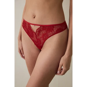 Kırmızı Sequin Lace Tanga Külot