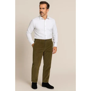 Rahat Kesim Kışlık Içi Polarlı Açık Yeşil Erkek Kadife Pantolon