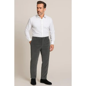 Rahat Kesim Kışlık Içi Polarlı Gri Erkek Kadife Baba Pantolon