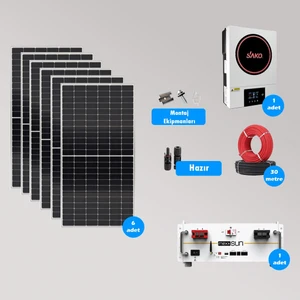 6.2 Kw Lityum Akülü Hazır Solar Paket Kolay Kurulum(Orta Paket)