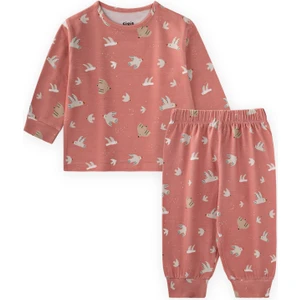 Desenli Mevsimlik Pijama Takım 1-7 Yaş K Pembe