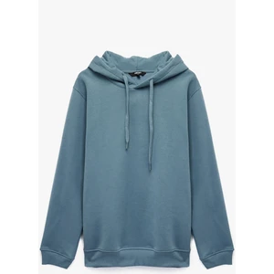 Şardonlu Uzun Kollu Basic Kapşonlu Sweatshirt