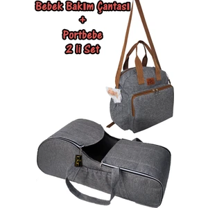 Portbebe Ana Kucağı Puset + Hastane Çıkışı Anne Bebek Bakım Çantası 2 Li Set