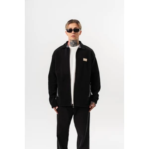 Erkek Zip Oversize Polar Ceket Siyah
