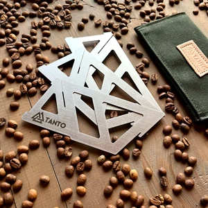 Coffee Dripper – 304 Paslanmaz Çelik V60 Uyumlu Modüler Filtre Kahve Aparatı | Katlanır 3 Parçalı Kamp Kahve Dripper-Tanto Bushcraft