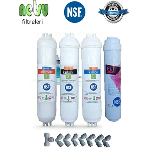 -İhlas Aura Cebilon silver- Platinum, Plus uyumlu ve tüm kapalı kasa su arıtma cihazı filtresi,4 lü Filtre seti-