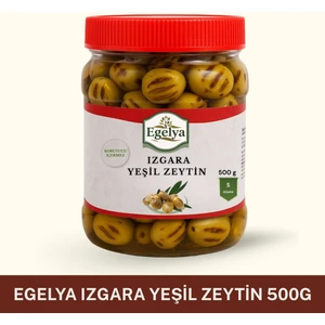 Izgara Yeşil Zeytin 500 G | Doğal, Köz Aromalı, Katkısız Lezzet