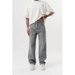 Erkek Washed Baggy Pantolon Açık Gri