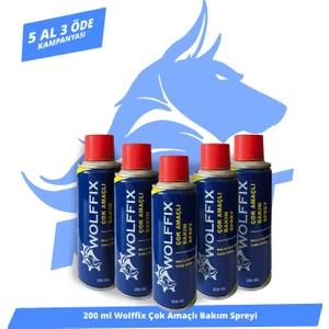 5 al 3 öde !!!! Wolffix Yağlayıcı ve Pas Sökücü Çok Amaçlı Bakım Spreyi 200 ml