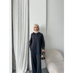 Kadın Oysho Kumaş Tesettür Alt Üst Takım - Füme