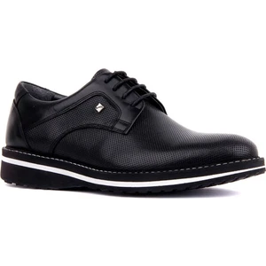 Bağcıklı Siyah Deri Erkek Günlük Ayakkabı 8071 46