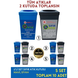 Han Plus Sıfır Atık Kutusu - İkili Set, 5 Takım (Toplam 10 Adet)