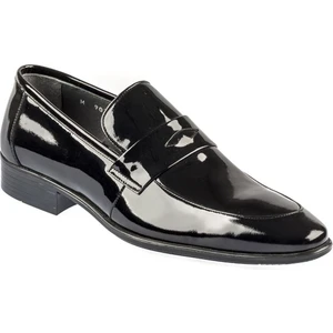 Bağcıksız Siyah Rugan Erkek Klasik Ayakkabı 9074 430