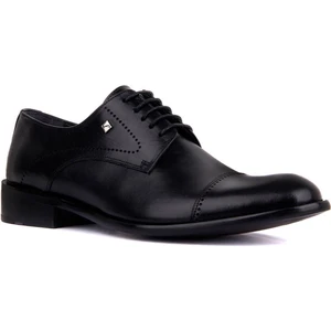 Bağcıklı Siyah Hakiki Deri Erkek Klasik Ayakkabı 5045 114