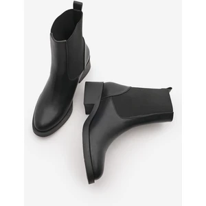 Kadın Elastik Yan Bantlı Topuklu Günlük Bot Tunles Siyah