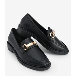 Kadın Loafer Makosen Casual Tokalı Günlük Ayakkabı Tonyas Siyah