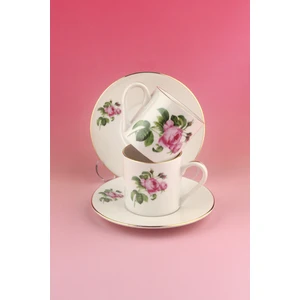Bursa Porselen Dekor Pink Rose Gold 2 Kişilik Kahve Fincan Takımı