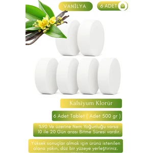 6 Adet Vanilya, Ev Tipi Nem Alıcı Tablet 500g | Küf Ve Rutubet Giderici | Ev,Depo
