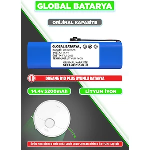 Global Batarya Dreame D10 Plus Robot Süpürge Bataryası 14.4v 5200mah Li-Ion Pil ( Kapasite)