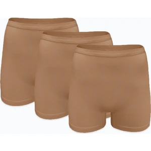 Kadın 3'lü Cappuccino Görünmez Iz Yapmayan Modal Yüksek Bel Boxer 3M108