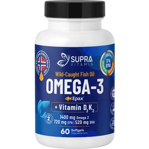 Vitamin Klinik Onaylı Epax® Omeg-3 Balık Yağı, 2.000 Mg Fish Oil + Vitamin D3 & K2, 60 Kapsül