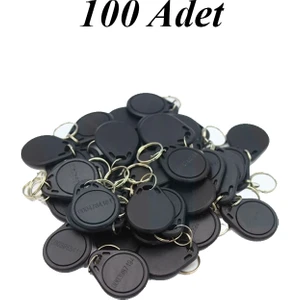 (100 ADET)125 Khz Proximity Anahtarlık, Göstergeç Anahtarlık, Manyetik Anahtarlık-Siyah