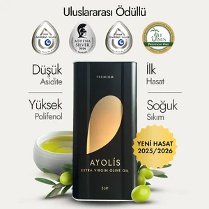 Premium Gurme Ayvalık Zeytinyağı 5 Lt Ödüllü Yüksek Polifenollü Erken Hasat Soğuk Sıkım Natürel Sızma Zeytinyağı