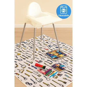 SafeMom Su Geçirmez Çocuk Aktivite Örtüsü | Boyama, Piknik ve Mama Sandalyesi Örtüsü | 150x150 cm