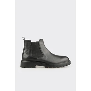 Siyah Deri Erkek Günlük Bot