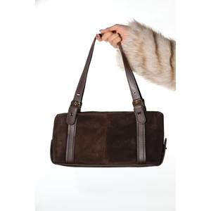 Nerına Kahverengi Süet Hakiki Deri Kadın Kol Çantası