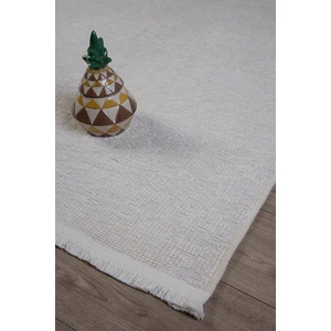 Badelya Home Krem Beyaz Şönil Makinada Yıkanabilir Kaymaz Taban  Pamuklu Halı Kilim Oturma Odası Salon Mutfak