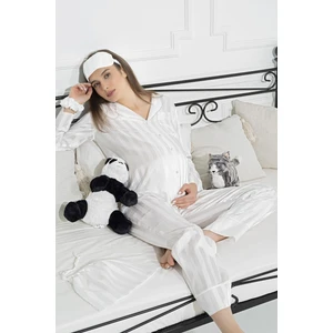 For You Mama 5'li Jakarlı Uzun Kol Hamile Pijama Takımı