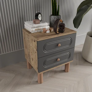 Dova 2 Çekmeceli Komodin - Mdf Kapak