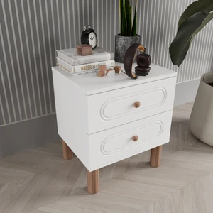 Pera 2 Çekmeceli Komodin - Mdf Kapak