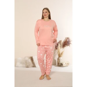 Sandy Soft Termal Kumaş Büyük Beden Kışlık Kadın Pijama Takımı 1300