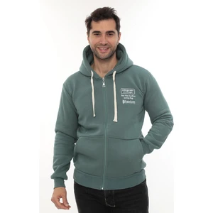 PHANTOM JEANS Erkek Petrol Standart Fit Normal Kesim Içi Polarlı Tam Fermuarlı Kapüşonlu Pamuklu Sweatshirt