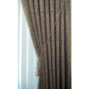 Mebelport Curtains Fon Jakar Perde   Perla Desen Çift Kanat Sık Pileli(1 x 3)