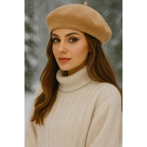 Aydın Şapkacınız Fransız Tarzı Yumuşak Kadın Keçe Ressam Beresi – Kışlık Standart Şapka