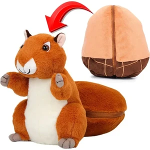 NB Market Fındık Içinde Sincap Peluş Oyuncak Fermuarlı Fındık ve Sincap Olabilen Sürpriz Peluş