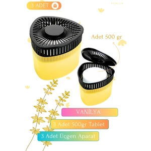 Ev Tipi Nem Alıcı Set | Vanilya Esanslı | 3 Aparat 3 Tablet | Rutubet & Küf Önleyici |