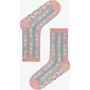 Lila Puantiyeli Yumuşak Soket Çorap