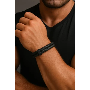 Trend Collection Erkek Deri Bileklik Siyah Renk Bileklik