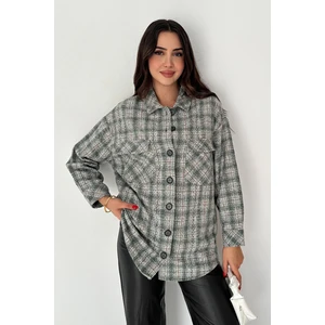 Çift Cep Ekose Gömlek Yeşil