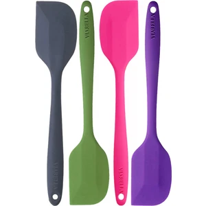 4lü Silikon Spatula Seti Yanmaz Yapışmaz Çizmez GRİ-YEŞİL-FUŞYA-MOR  27cm