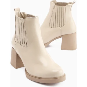 Marya Bej Lastikli Kadın Topuklu Bot