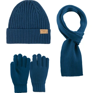 9-15 Yaş Garson 3'lü Takım Erkek Atkı, Eldiven ve Şapka Set Içi Polarlı