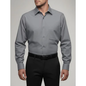 Torivalli Collection Klasik Fit Geniş Kesim Tek Cepli Kolay Ütülenebilen Mevsimlik Uzun Kollu Düz Renk Erkek Gömlek